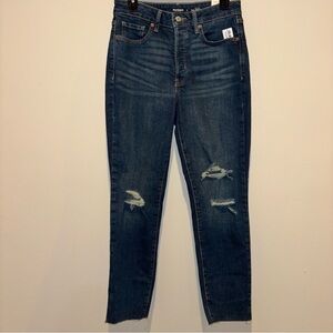 Old Navy Blue Denim High Rise O.G. Button Fly Straight Jeans Size 6